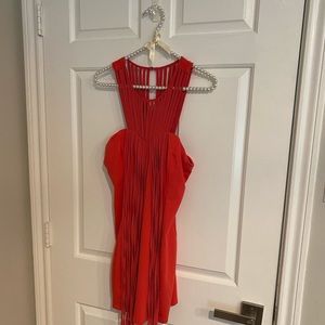 Coral fringe dress